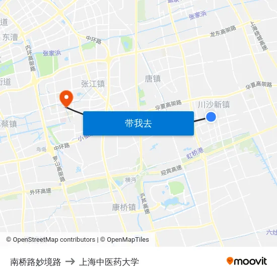 南桥路妙境路 to 上海中医药大学 map