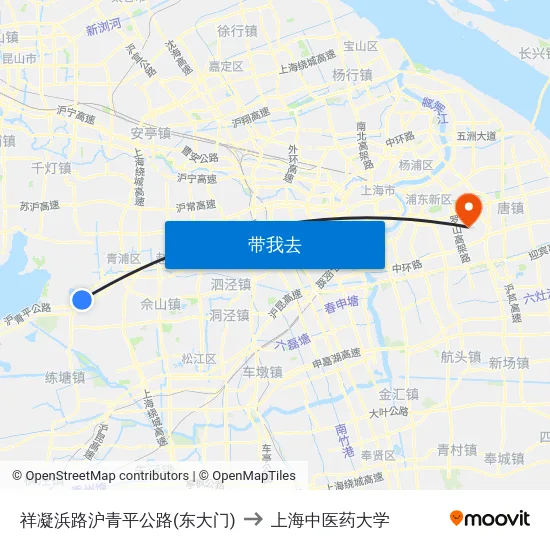 祥凝浜路沪青平公路(东大门) to 上海中医药大学 map