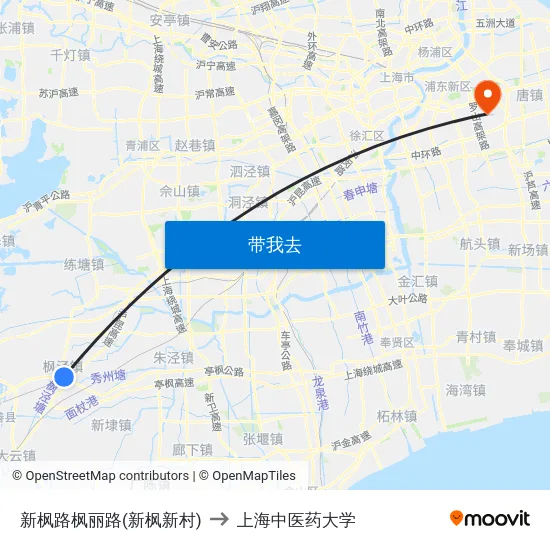 新枫路枫丽路(新枫新村) to 上海中医药大学 map
