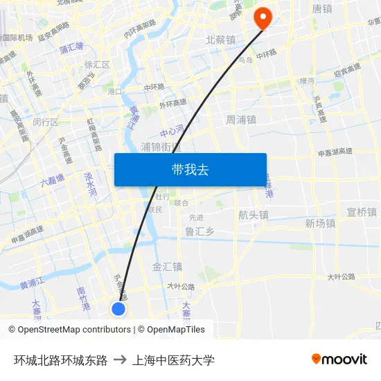 环城北路环城东路 to 上海中医药大学 map