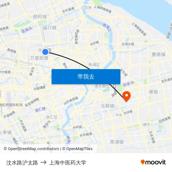 汶水路沪太路 to 上海中医药大学 map