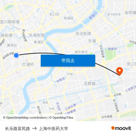 长乐路富民路 to 上海中医药大学 map