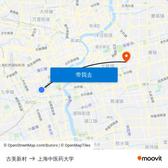 古美新村 to 上海中医药大学 map