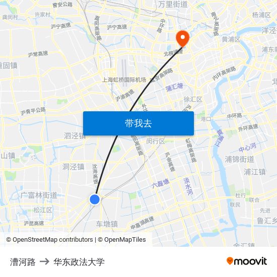 漕河路 to 华东政法大学 map
