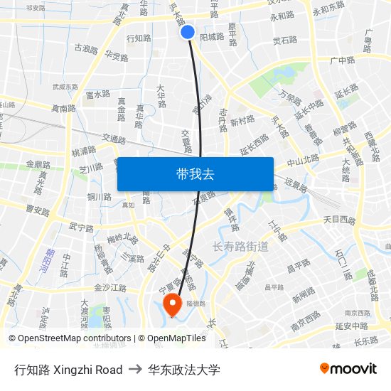 行知路 Xingzhi Road to 华东政法大学 map