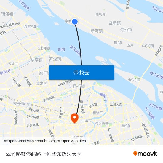 翠竹路鼓浪屿路 to 华东政法大学 map