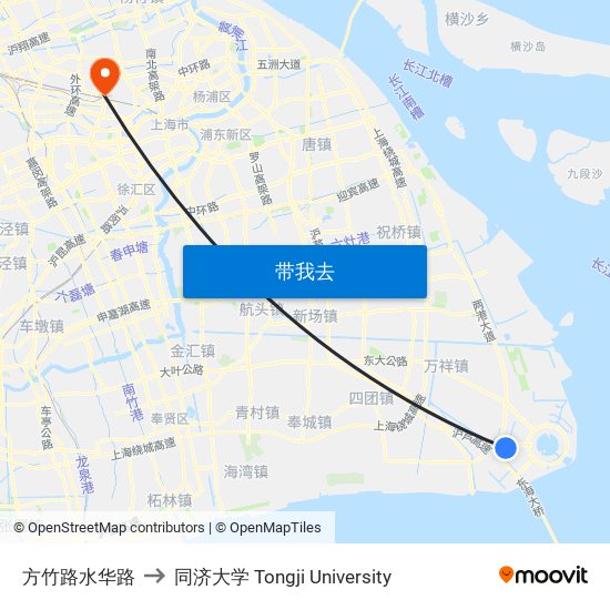 方竹路水华路 to 同济大学 Tongji University map