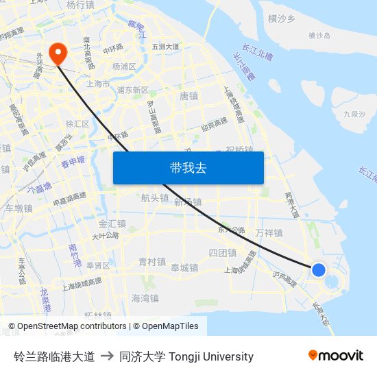 铃兰路临港大道 to 同济大学 Tongji University map