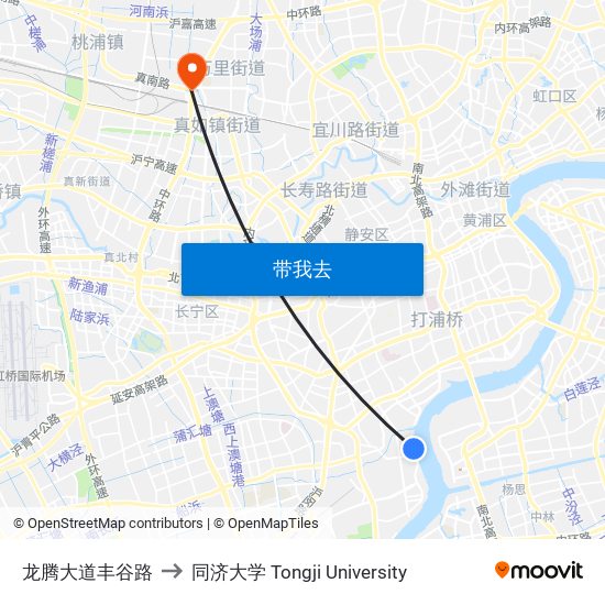 龙腾大道丰谷路 to 同济大学 Tongji University map