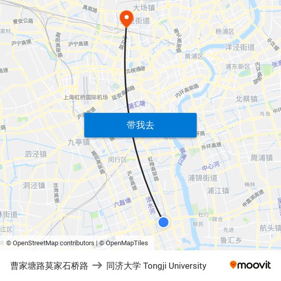曹家塘路莫家石桥路 to 同济大学 Tongji University map