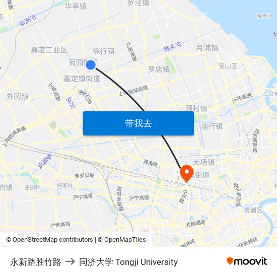 永新路胜竹路 to 同济大学 Tongji University map