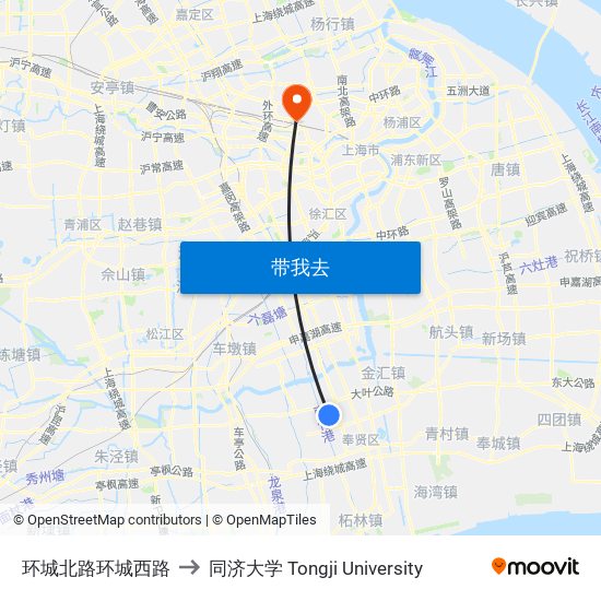 环城北路环城西路 to 同济大学 Tongji University map