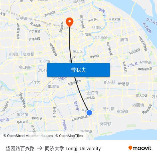 望园路百兴路 to 同济大学 Tongji University map