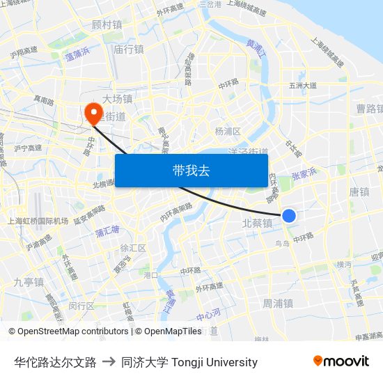 华佗路达尔文路 to 同济大学 Tongji University map