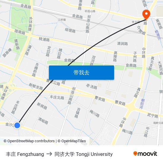 丰庄 Fengzhuang to 同济大学 Tongji University map