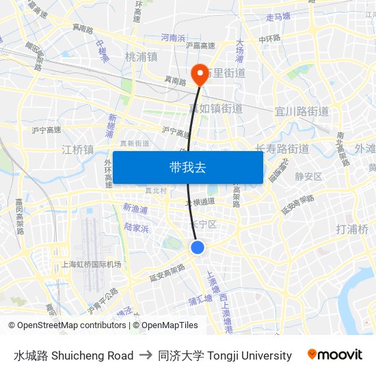 水城路 Shuicheng Road to 同济大学 Tongji University map