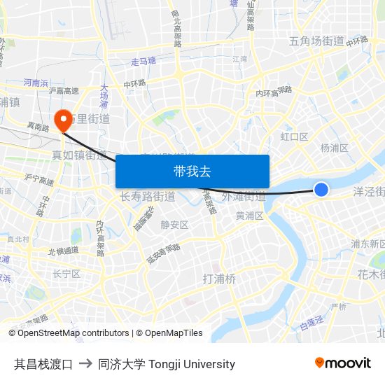 其昌栈渡口 to 同济大学 Tongji University map