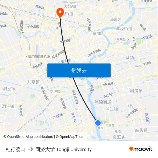 杜行渡口 to 同济大学 Tongji University map