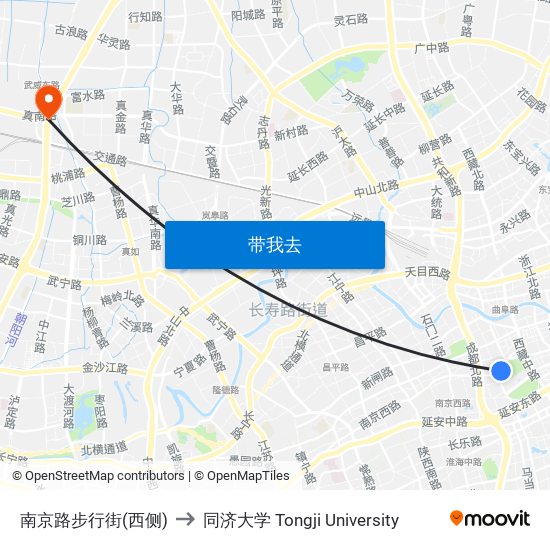 南京路步行街(西侧) to 同济大学 Tongji University map