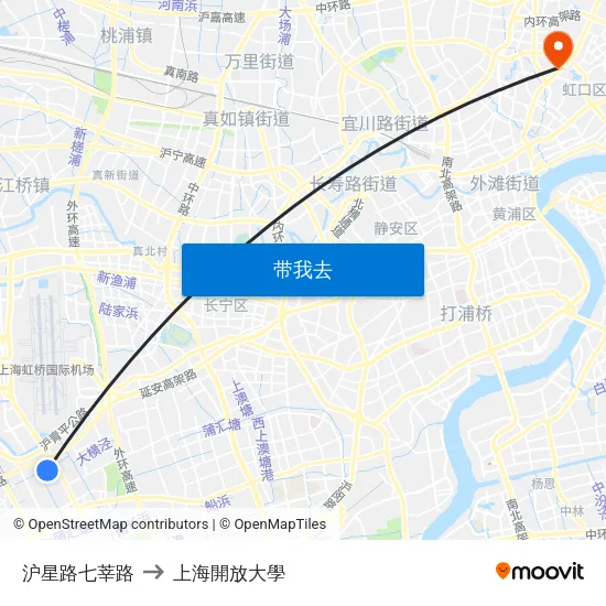 沪星路七莘路 to 上海開放大學 map