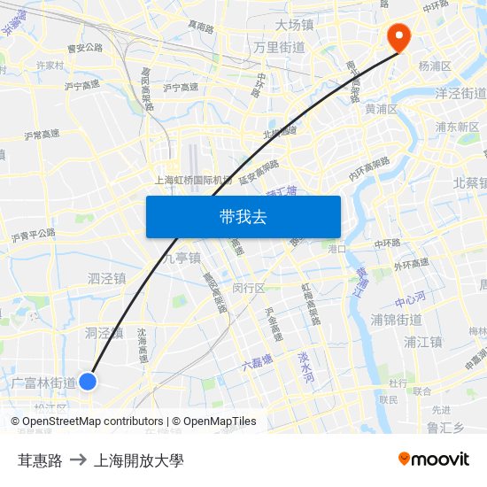 茸惠路 to 上海開放大學 map