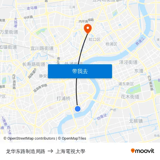 龙华东路制造局路 to 上海電視大學 map