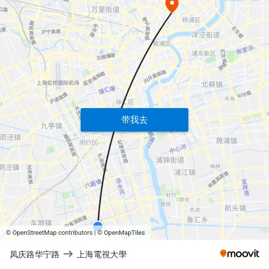 凤庆路华宁路 to 上海電視大學 map
