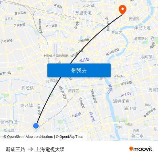 新庙三路 to 上海電視大學 map