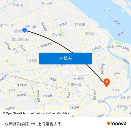 永新路勤学路 to 上海電視大學 map