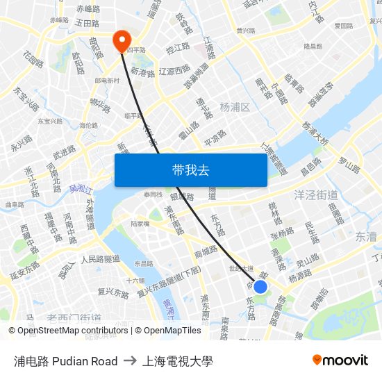 浦电路 Pudian Road to 上海電視大學 map