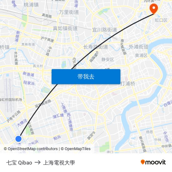 七宝 Qibao to 上海電視大學 map