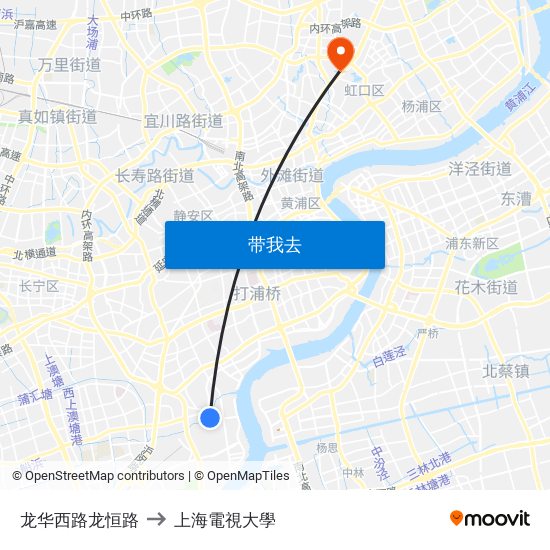 龙华西路龙恒路 to 上海電視大學 map