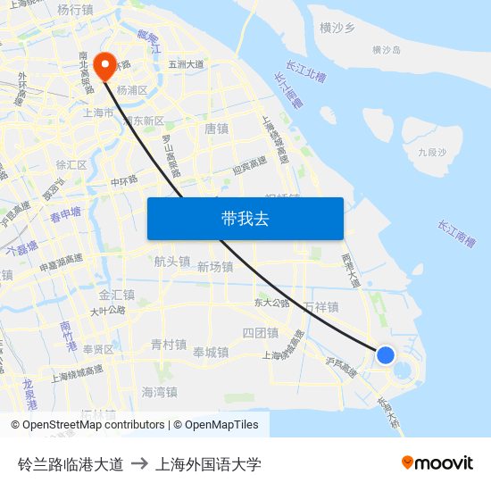 铃兰路临港大道 to 上海外国语大学 map