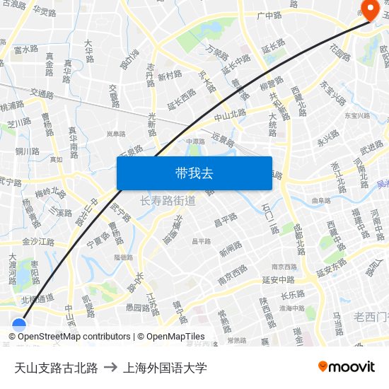 天山支路古北路 to 上海外国语大学 map