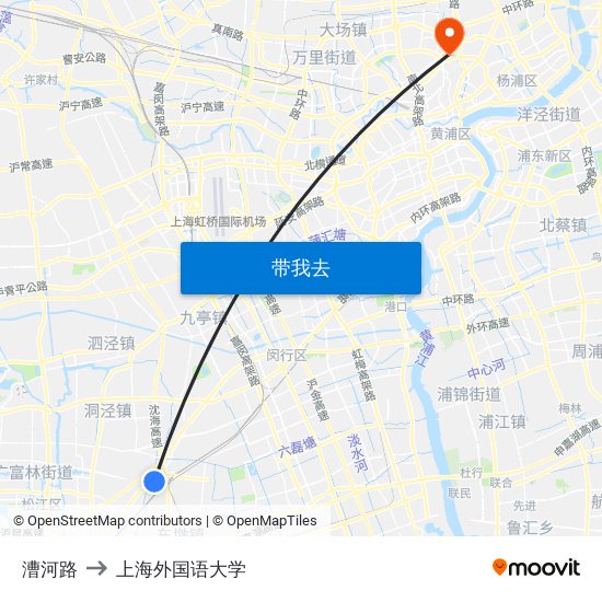 漕河路 to 上海外国语大学 map