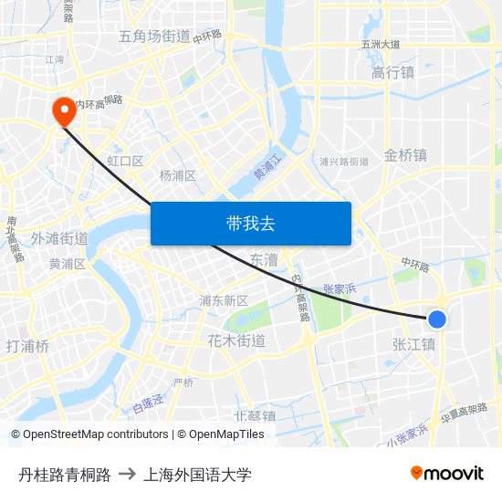 丹桂路青桐路 to 上海外国语大学 map