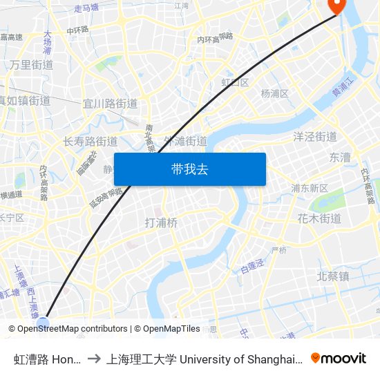虹漕路 Hongcao Road to 上海理工大学 University of Shanghai for Science and Technology map
