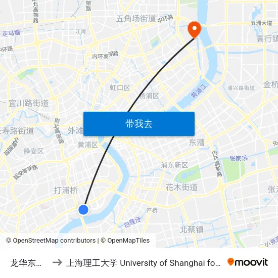 龙华东路蒙自路 to 上海理工大学 University of Shanghai for Science and Technology map