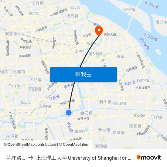 兰坪路, 54号 to 上海理工大学 University of Shanghai for Science and Technology map