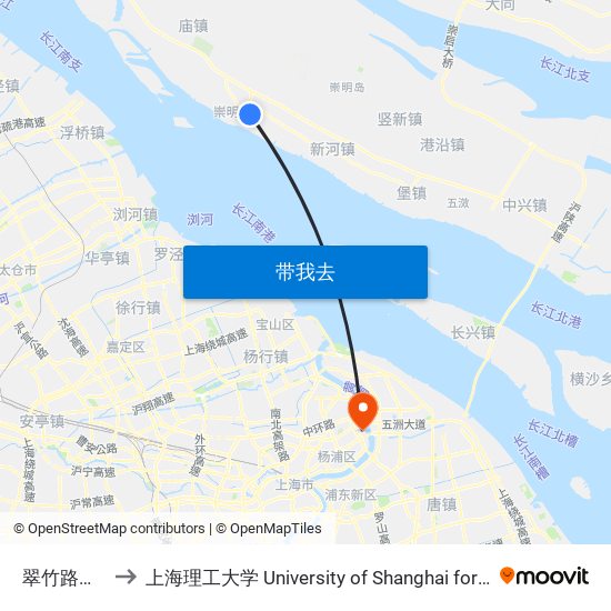 翠竹路鼓浪屿路 to 上海理工大学 University of Shanghai for Science and Technology map