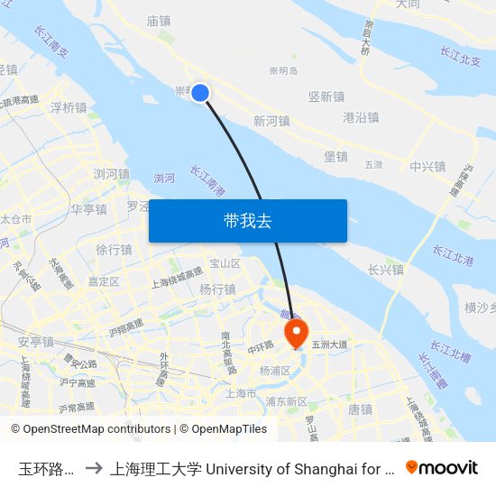 玉环路湄洲路 to 上海理工大学 University of Shanghai for Science and Technology map