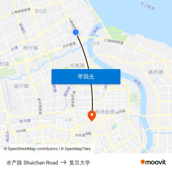 水产路 Shuichan Road to 复旦大学 map