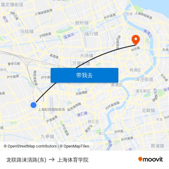 龙联路涞清路(东) to 上海体育学院 map