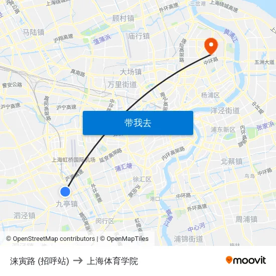 涞寅路 (招呼站) to 上海体育学院 map