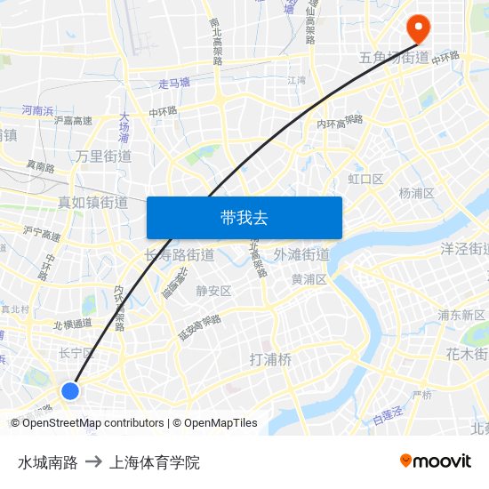 水城南路 to 上海体育学院 map