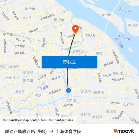 联建路民联路(招呼站) to 上海体育学院 map