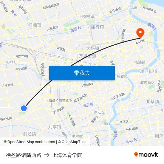 徐盈路诸陆西路 to 上海体育学院 map