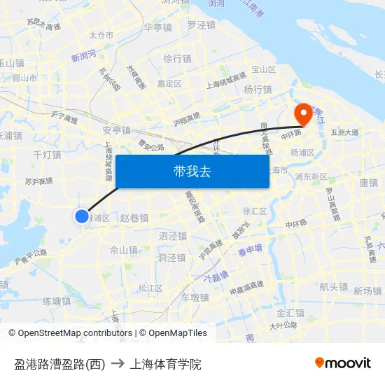 盈港路漕盈路(西) to 上海体育学院 map