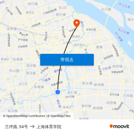 兰坪路, 54号 to 上海体育学院 map