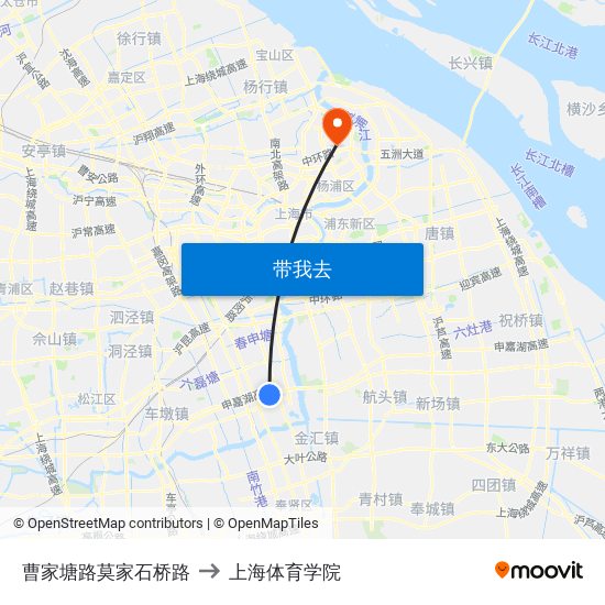 曹家塘路莫家石桥路 to 上海体育学院 map